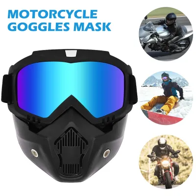 Motorcycle Goggles Face Mask Recyclable TPU Windproof Open Face Motorcycle Goggles Helmet Mask Motorcycle Shark Helmet Goggles