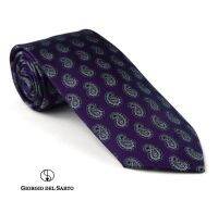 Giorgio Del Sarto Necktie Silk Purple with Fabric Texture เนคไทผ้าไหมสีม่วงมีเท็กเจอร์