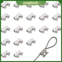 ZOWBRSH 30pcs เหล็กไร้สนิม ที่หนีบสายเคเบิล ที่หนีบเชือก ปรับได้ปรับได้ อุปกรณ์ล็อค เชือกลวดสลิง