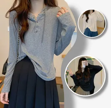 Korean Style Long Cardigan Sweater Plain Loose Casual Buttoned