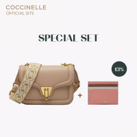 [SET]  COCCINELLE Crossbody bag MARVIN TWIST SPECIAL EDITION 150401 POWDER PINK กระเป๋าสะพายผู้หญิง + COCCINELLE METALLIC TRICOLOR Document Holder 129501 กระเป๋าใส่การ์ด