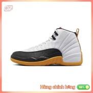 Air Jordan 12 AJ12 25th Anniversary Casual Basketball Giày Đen Trắng Vàng