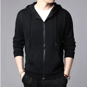 Mens black jacket hot sale with hood