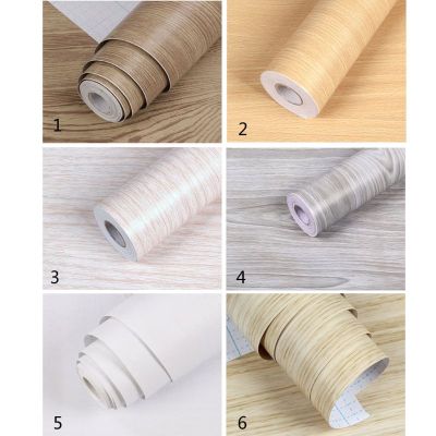 10M Waterproof Wood Vinyl Wallpaper Roll Self Adhesive Contact Paper Doors Cabinet Desktop Modern Furniture Decorative Sticker