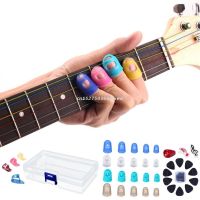 Finger Picks for Picks Guitar Finger ProtectorsMedium and Flat Celluloid Thumb Picks w/ Storage Box (38 Pieces Total)