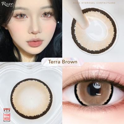 💋 มีค่าสายตา 💋 Rozelens Terra Gray Brown  💋  บิ๊กอาย สุดปัง คอนแทคเลนส์ รายเดือน มีอย แถมตลับฟรี  เลนส์นิ่ม สวยปังมาก