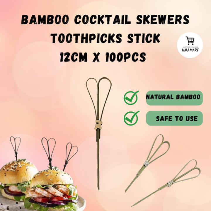 Bamboo Knot Shape Cocktail Sticks Pick Martini Drink Stick Pick Bar