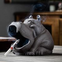 hot【DT】 Cartoon Hippo Ashtray Multi-purpose Storage Decoration Household Large-capacity Windproof Car