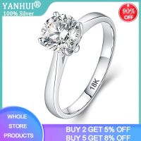 【☄New Arrival☄】 suncila Yanhui แหวนแต่งงานเครื่องประดับ925เงินแหวนทองขาว18K พร้อมใบรับรองสำหรับผู้หญิงแหวนหมั้นเพชรแล็บ2.0ct