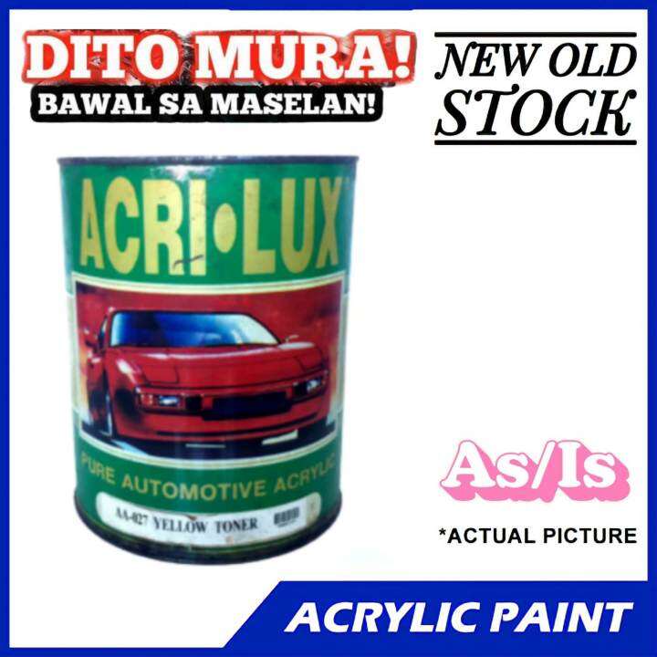 Acrilux Automotive Acrylic Paint Yellow Toner As Is 4 Liters / 1 Gallon
