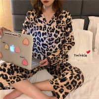 2021Pajamas for Women Autumn Long-sleeved Trousers New Ins Wind Sleepwear Large Size Home Service Knitted Suit 2021 Home Tops