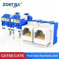 【DT】ZoeRax Cat5e Cat6 Cat6a RJ45 Keystone Jack Module Connector Network Coupler Ethernet Wall Jack No Punch Down Tool Required -1PCS  hot