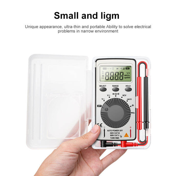 เรือฟรี-มินิดิจิตอลมัลติมิเตอร์มัลติมิเตอร์ทดสอบ-ac-dc-ncv-ความจุแอมมิเตอร์โวลต์มิเตอร์ทดสอบแบบพกพามัลติมิเตอร์ที่มีการทดสอบตะกั่ว