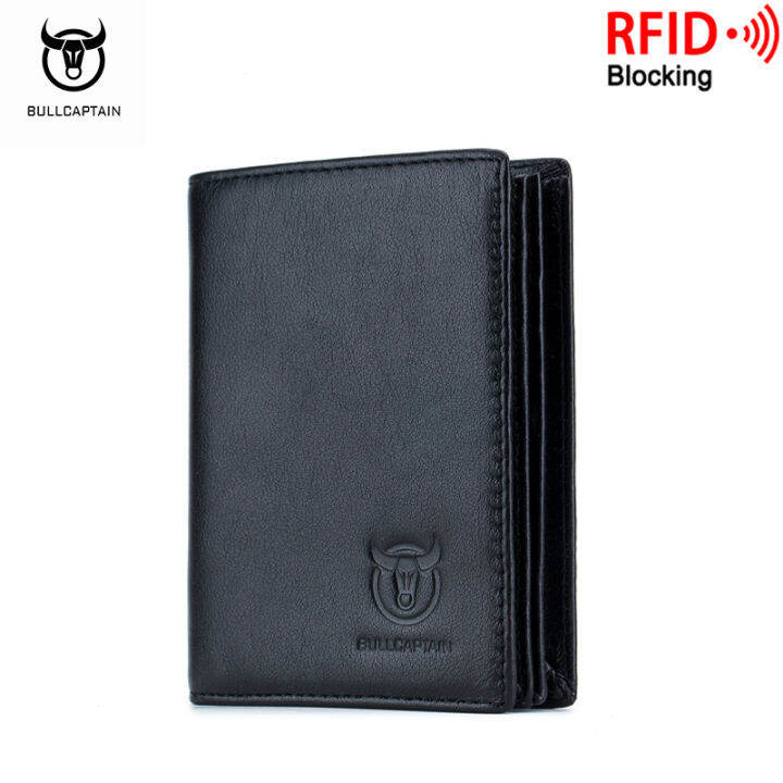 top-bullcaptain-casual-business-card-holder-rfid-anti-theft-brush-wallet-men