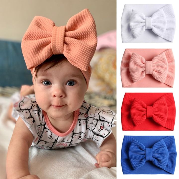 2PCS Newborn Baby Girls Rabbit Headband Soft Elastic Bow Knot Hair Band Set  gift