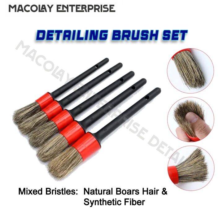 IN42 Detailing Brush set 5pc set Mixed Bristles Boars hair