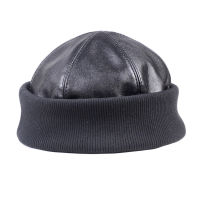 Mens Womens Real Leather Round Cap Bonnet Zucchetto Toque Beanie New Cap ArmyNavy CapsHats