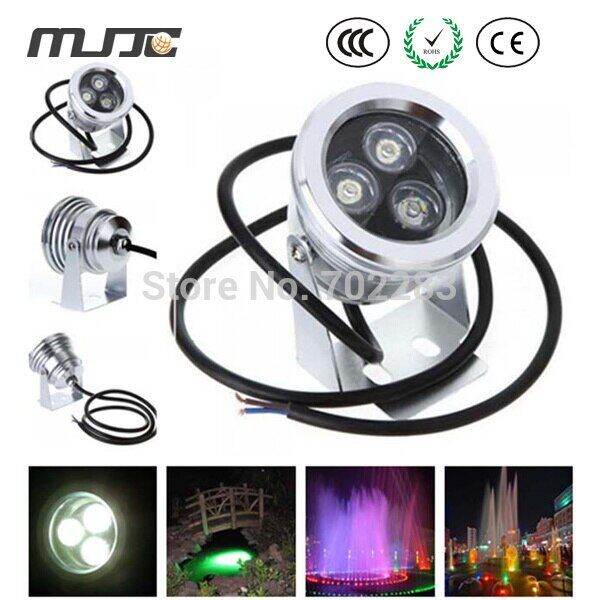Stainless Steel 12V DC 9W Submersible Underwater Koi Pond LED Lights IP65 Red Yellow Blue Green