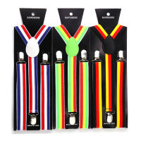 ผู้หญิงผู้ชายเสื้อ Suspenders สำหรับกางเกงกางเกงผู้ถือ Stripe Clip-on Braces ยืดหยุ่นสลิง Rainbow MIX Y-Back PARTY Gallus ของขวัญ-VXCB MALL