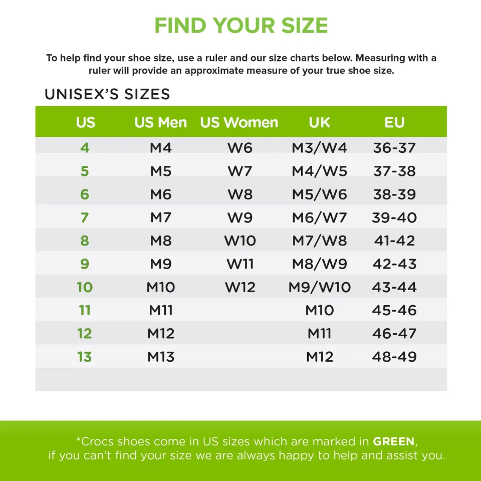 Crocs 2025 literide sizes