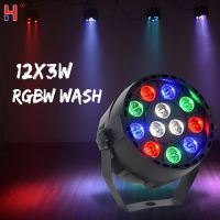 Led Flat Par Light 12x3W RGBW Sound Activated Dj Light Dmx Uplight For Disco Party Led Dance Floor