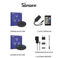 เครื่องขยายสัญญาณ SONOFF 5050RGB,แถบไฟ LED 3แบบ UK/US/อะแดปเตอร์ปลั๊กไฟยุโรปอุปกรณ์เสริมตัวควบคุม Wi-Fi