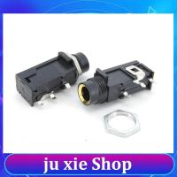 JuXie store 6.35mm 3pin power Socket PCB Panel Female Mount Audio Jack Speaker Connector cable Adapter 1/4 Inch 6.5 Mono plug Microphone