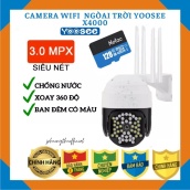 Camera Wifi Yoosee Ngoài Trời Xoay 360 độ-4 Ăng Ten-Ban Đêm Có Màu X4000