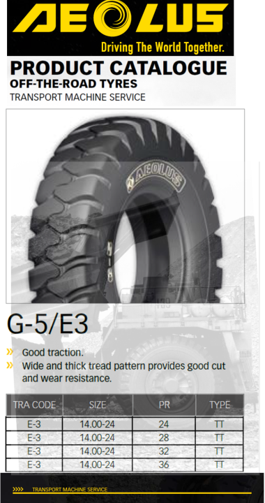 Aeolus 1400x24 1400-24 28PR TT C/W Tube Flap Mining Truck Tyre 60 ton ...