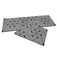 1PCS Black White Geometric Pattern Kitchen Mat Bath Carpet Floor Mats Home Entrance Doormat Area Rugs Durable Water Absorbent