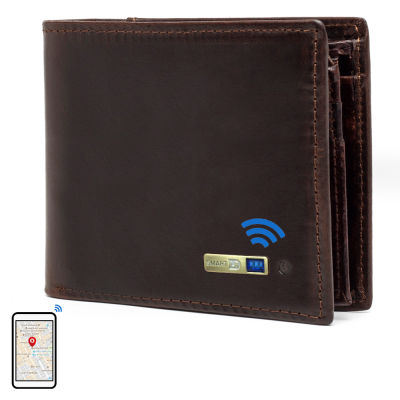 Smart GPS record Cow Leather Wallet Men Fashion Card Holder coin Purse Male Short High Quality Wallets