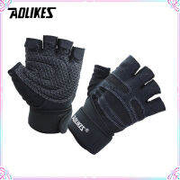 Bitak 1 คู่ Half Finger Weightlifting Gym ถุงมือ Wrist Support Wrap Straps Friction Resistance Cycling Gloves Sports Fitness