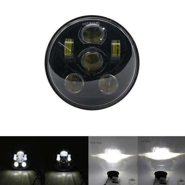 สีดำ5-75ไฟหน้า-led-นิ้ว5-3-4-led-drl-45w-ไฟหน้ารถจักรยานยนต์สำหรับ-sportster-883-xl883-fxcw