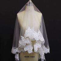 High Quality Neat Lace Wedding Veil with Bling Sequins Bridal Veil WITHOUT Comb 2 Meters Long Cover Face White Ivory Veil Hair Accessories