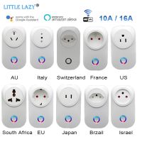 Smart Wifi Plug Socket Outlet EU UK AU Brazil FR Israel IT 16A APP Remote Control Work For Alexa Google Assistant Energy Monitor Electrical Circuitry