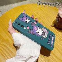 เคส Chenyyyka สำหรับ Huawei P30 Pro เคสการ์ตูน Kuromi สี่เหลี่ยมจัตุรัสลายขอบซิลิโคนนิ่มแฟชั่นดีไซน์ใหม่คลุมทั้งหมดป้องกันเลนส์กล้องเคสกันกระแทก