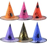 [Free ship] hat wizard magic witch pumpkin magician performance props