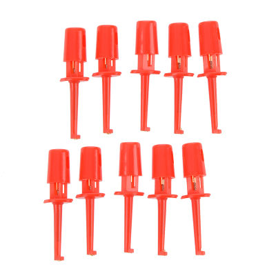 Red Multimeter Lead Wire Test Hooks Clip Set 10 Pcs