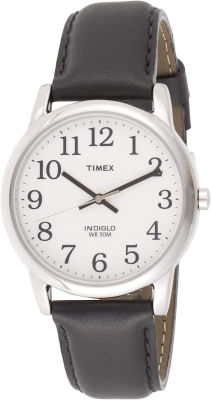 Timex Mens T205019J Easy Reader Black Leather Strap Watch