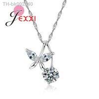 ✁❖ Fast Shipping New Autumn Fashion Women Jewelry Accessories Popular Crystal Butterfly Pendant Long Necklace Silver Chain