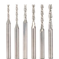 5pcs 3.175mm SHK เครื่องตัดไม้ CNC Router Two Flutes Spiral End Mills Double Flute Milling Cutter เครื่องมือ เกลียว PVC งานไม้บิต