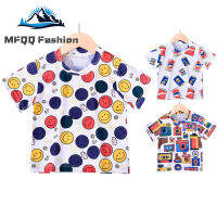 Mfqqq【พร้อมส่ง】เสื้อยืดเสื้อแขนสั้นเด็กวัยหัดเดินลายการ์ตูนน่ารักๆเสื้อยืดเสื้อยืดคอกลมกราฟิกเสื้อยืดน้ำหนักเบาระบายอากาศได้ดี