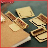 Burstore 6ชิ้นตัวหนีบดัชนีโลหะที่คั่นหนังสือทองเหลืองวินเทจคลิปป้ายชื่อคลิปกระดาษเครื่องเขียน