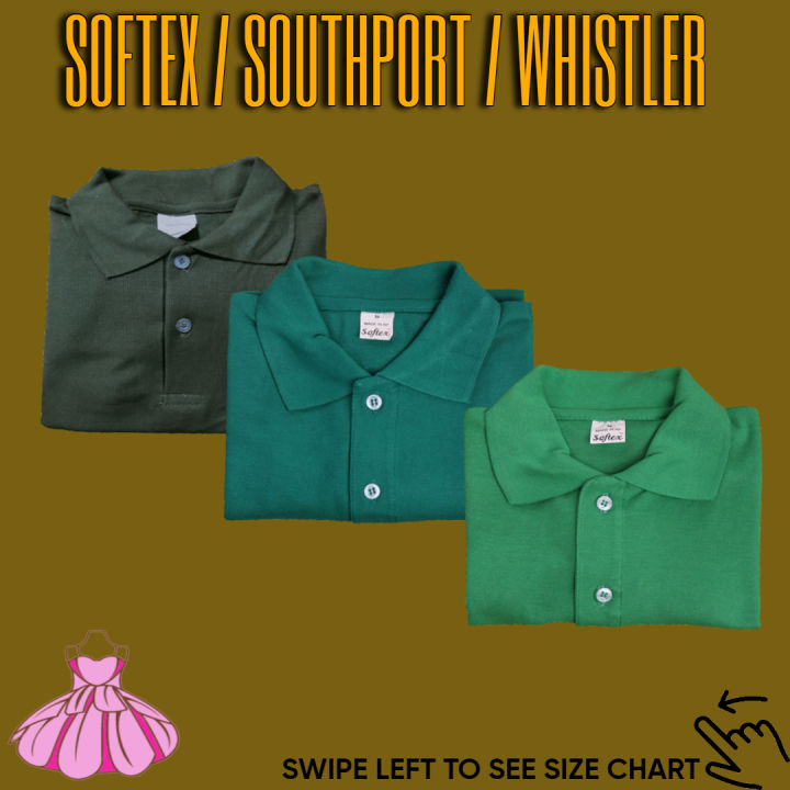 PLAIN POLO SHIRT UNISEX SOFTEX/SOUTHPORT/WHISTLER SAFARI DARK FERN ...