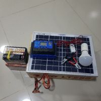 ชุดนอนนา แผงโพลี10W+ pwm10A+ LED 12V 7W +แบต12V 5A