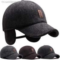 ✐✲ Baseball Cap Woolen Knitted Winter Ear Cover Baseball Cap Men Thicken Warm Hats with Earflaps Sport Golf Hats Snapback