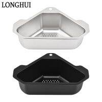 Triangle Drain Basket Kitchen Sink Drain Basket Stainless Steel Basket Colanders Food Vegetables Filter Storage Basket Organizer Colanders Food Strain