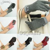 Cute Weaved Lattice Butterfly Cotton Women Touch Screen Gloves Mittens Knit