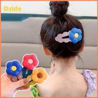 OSIDE 3/4PCS โลหะสำหรับตกแต่ง คลิปหนีบรูปดอกไม้ขนาดใหญ่ เรซิน เครื่องมือจัดแต่งทรงผม คลิปเจาะรู น่ารักน่ารักๆ แบบพกพาได้ คลิปผมด้านข้าง เด็กเด็กๆ