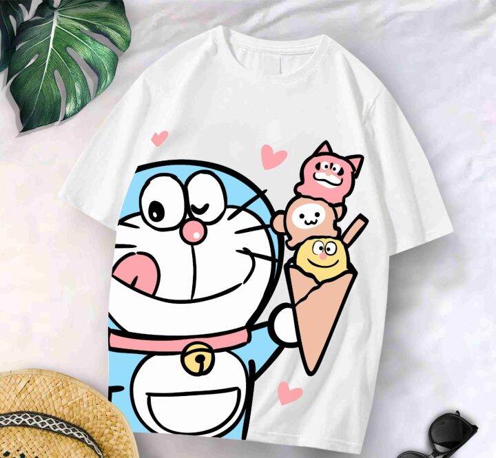 KAOS DORAEMON ICE CREAM / KAOS WANITA OVERSIZE / KAOS DISTRO KEKINIAN